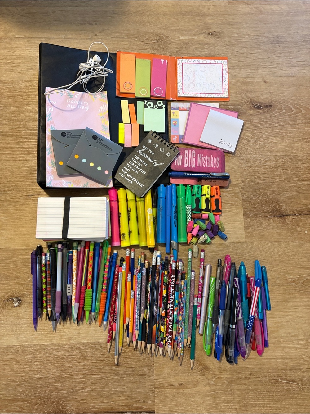 Mixed Stationery Lot - Pens, Pencils, Highlighters & Sticky Notes